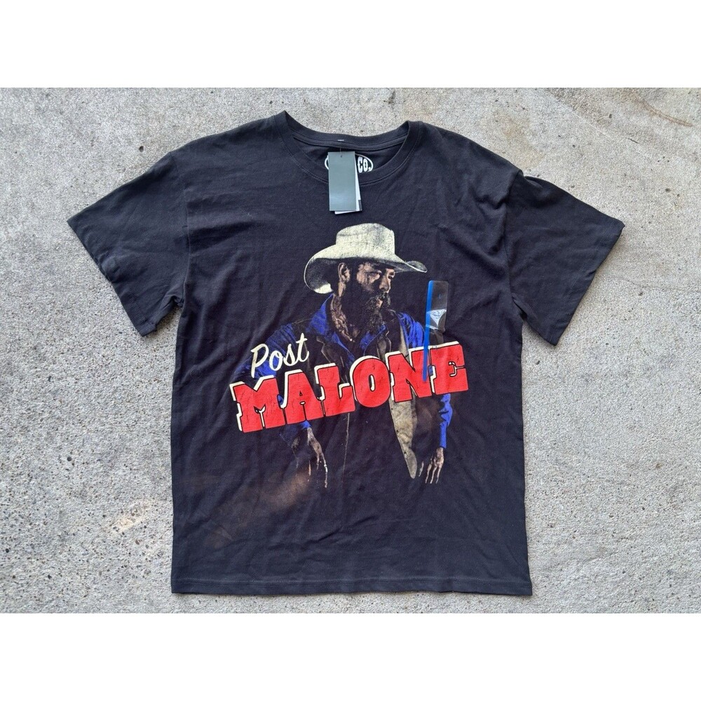 Posty Co. Post Malone Black Cowboy Graphic T-Shirt Size Large New with Tags